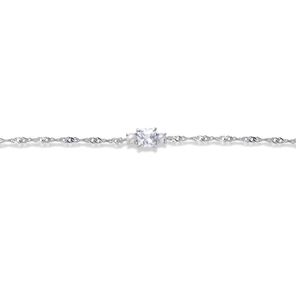Delicate Aquamarine Cushion Bracelet