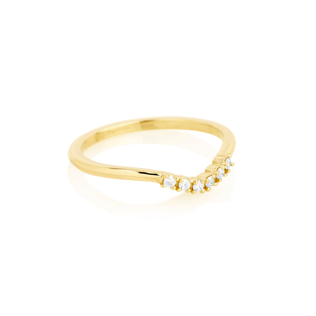 Bold Six Diamond Curve Band